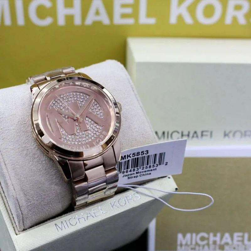 Michael Kors Runway Rose Gold Dial Ladies Watch- MK5853